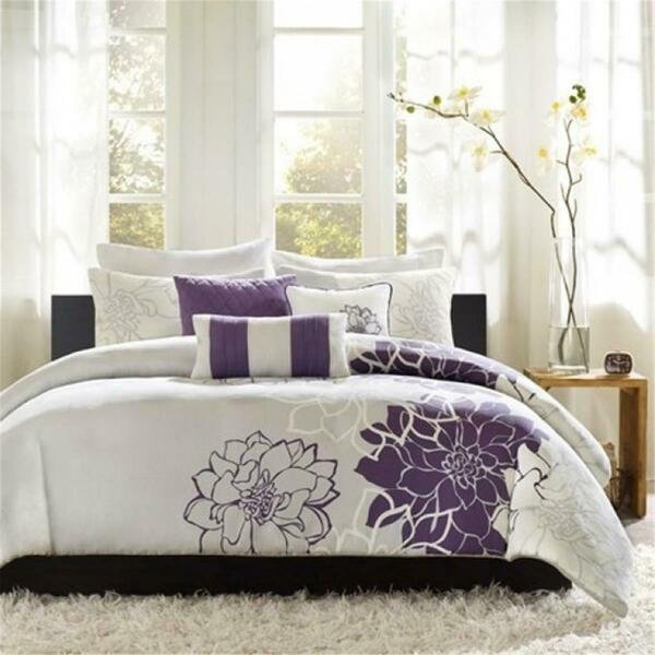 Madison Park Lola Duvet Cover Set, Purple - King MP12-261